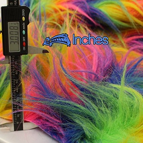 Faux Fur Fabric Long Pile Gorilla Rainbow Stripes / 60 Wide/Sold ...